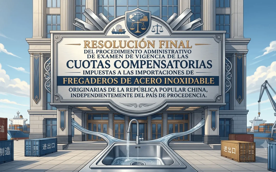RESOLUCIÓN FINAL DEL PROCEDIMIENTO ADMINISTRATIVO DE EXAMEN DE VIGENCIA DE LAS CUOTAS COMPENSATORIAS IMPUESTAS A LAS IMPORTACIONES DE FREGADEROS DE ACERO INOXIDABLE ORIGINARIAS DE LA REPÚBLICA POPULAR CHINA, INDEPENDIENTEMENTE DEL PAÍS DE PROCEDENCIA.