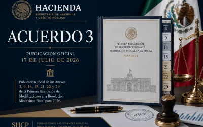 ANEXOS 3, 9, 14, 15, 21, 22 Y 29 DE LA PRIMERA RESOLUCIÓN DE MODIFICACIONES A LA RESOLUCIÓN MISCELÁNEA FISCAL PARA 2026, PUBLICADA EL 9 DE JULIO DE 2026